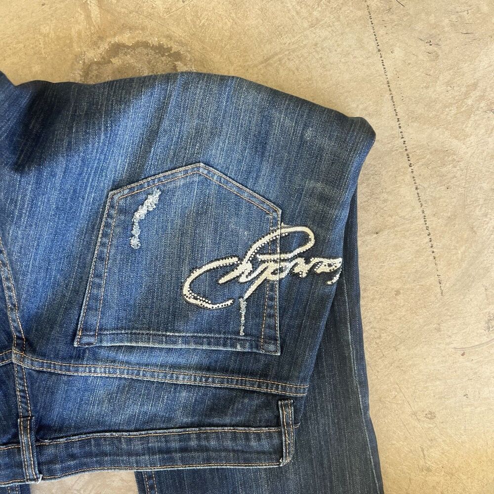 Ed Hardy Jeans Women 18 Christian Audigier Boot Cut Tiger Rhinestone y2k - Picture 3 of 4